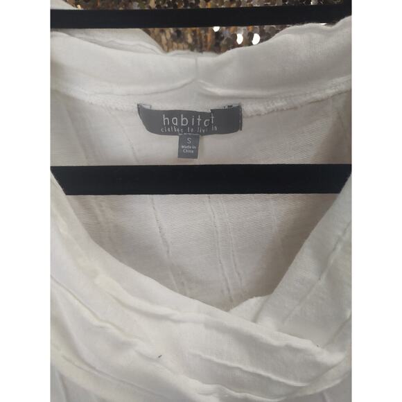 Habitat Clothes To Live In White Sleeveless Top Small Cotton Linen Blend - Picture 5 of 13